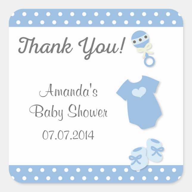 Stickers Baby shower Merci Vêtements pour bébés (Devant)