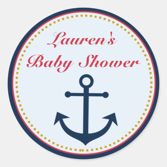Stickers Baby shower nautique Favoriser (Devant)