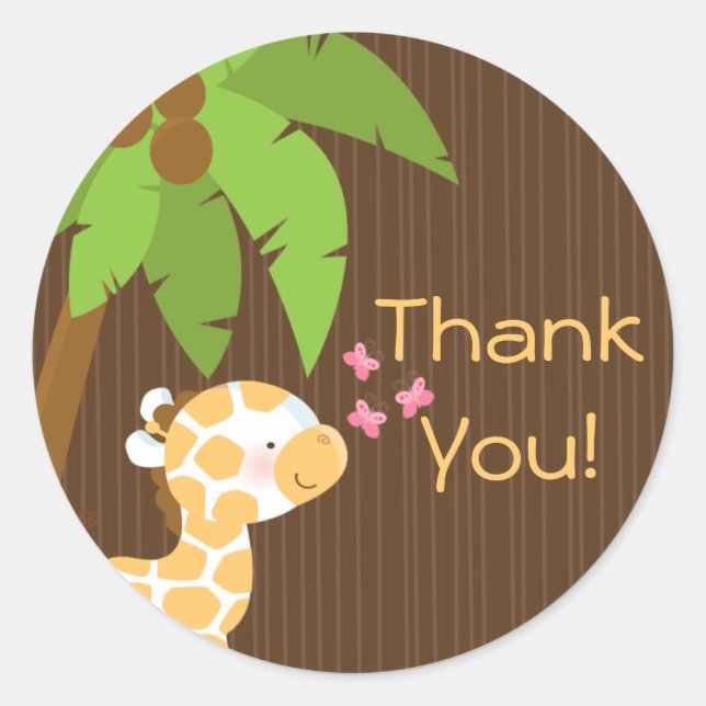 Stickers Baby shower Neutre Cute Safari Giraffe (Devant)