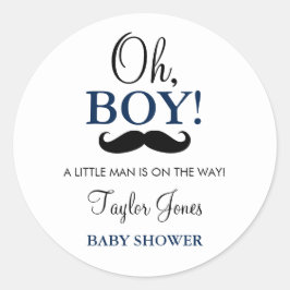 Stickers Baby shower Oh Boy Mustache
