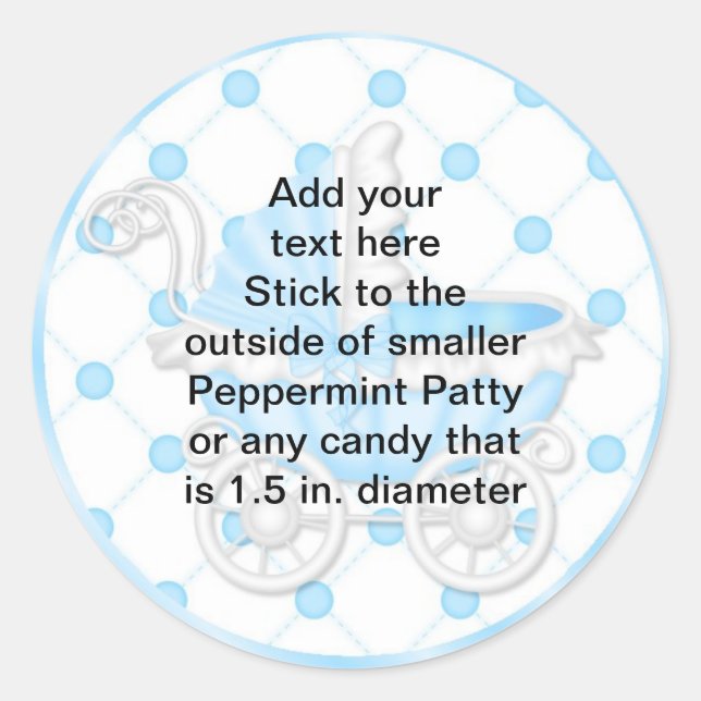 Stickers Baby shower Peppermenthe Patty FAVORS (Devant)