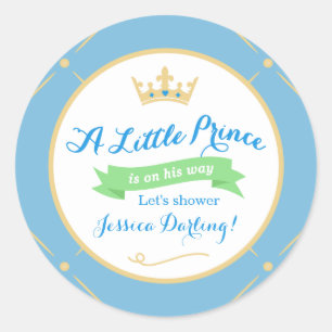 Stickers Baby shower Petit Prince   Bleu + Vert