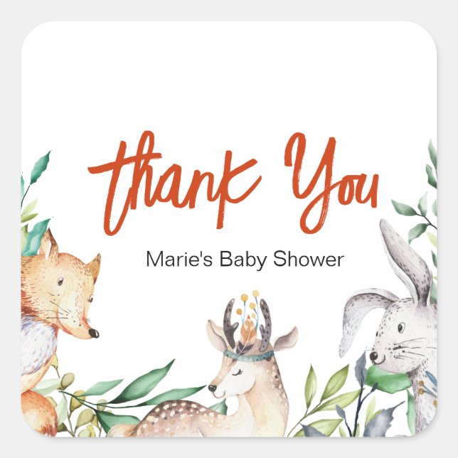 Stickers Baby shower pour animaux de bois (Devant)