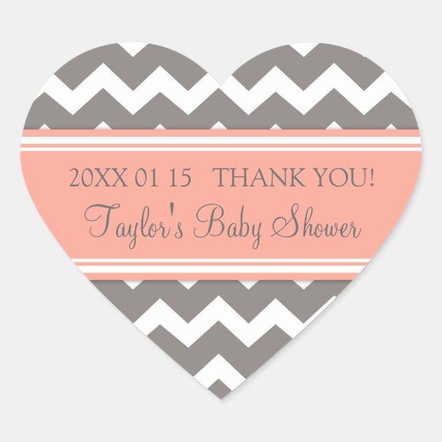 Stickers Baby shower préféré Coral Grey (Devant)