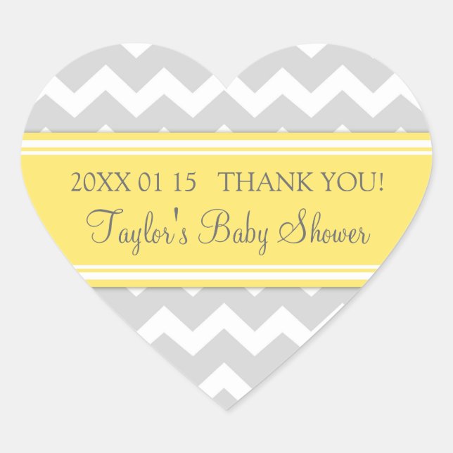 Stickers Baby shower préféré gris jaune (Devant)