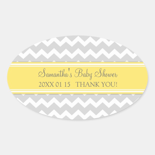 Stickers Baby shower préféré gris jaune (Devant)