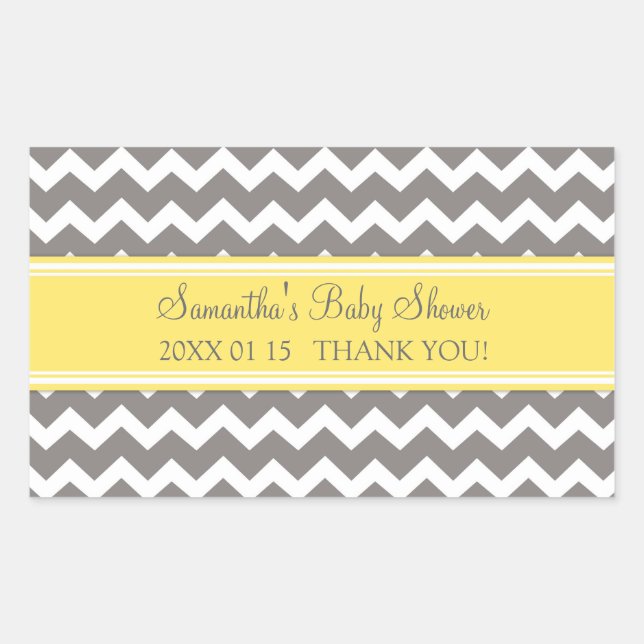 Stickers Baby shower préféré gris jaune (Devant)