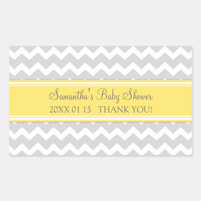 Stickers Baby shower préféré gris jaune (Devant)