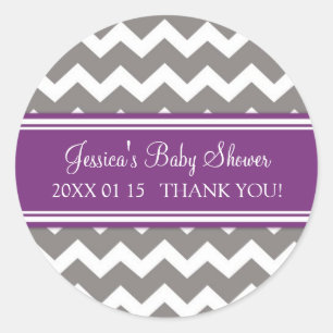 Stickers Baby shower  Purple Grey Favoriser