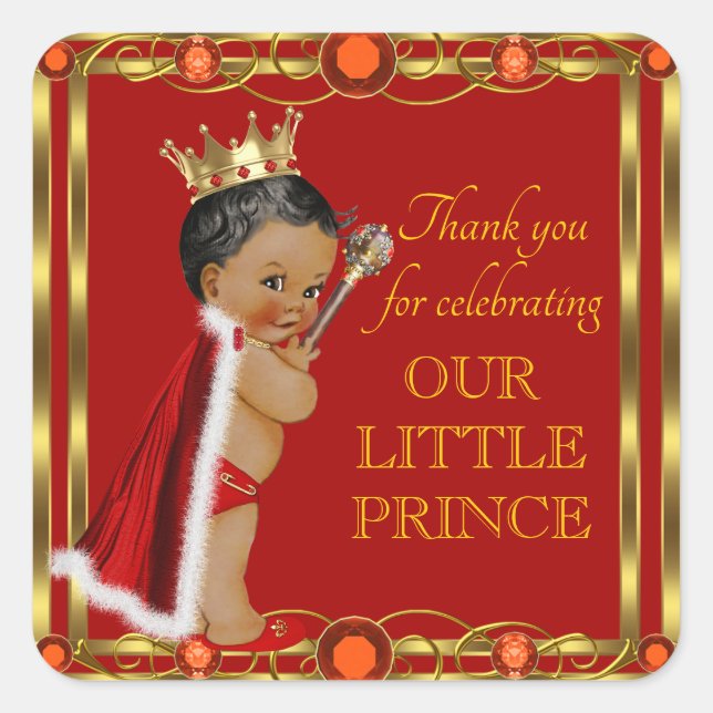Stickers Baby shower Red Gold (Devant)