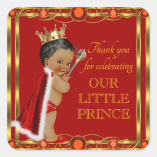 Stickers Baby shower Red Gold