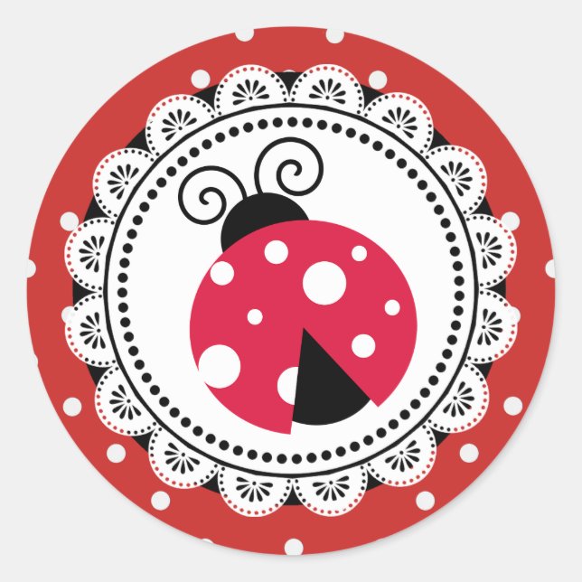 Stickers Baby shower Red Ladybug Girl (Devant)