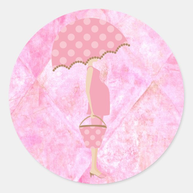 Stickers Baby shower rose (Devant)