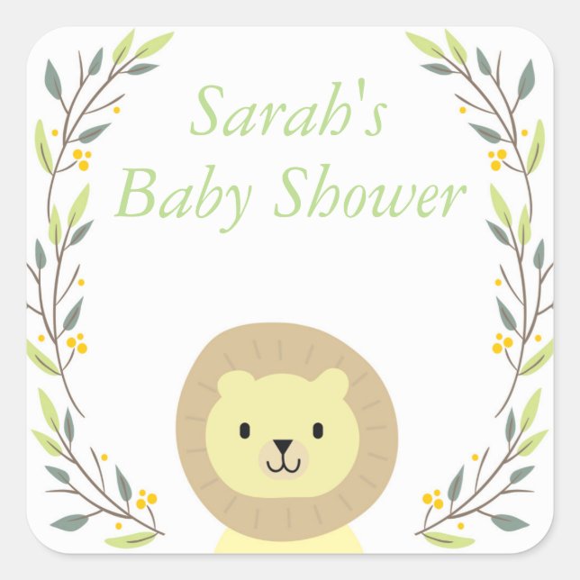 Stickers Baby shower Safari Favoriser (Devant)