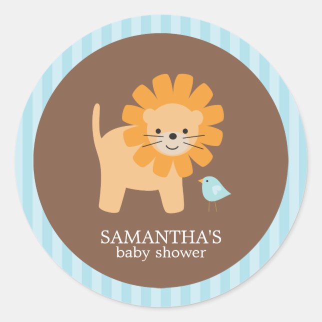 Stickers Baby shower Safari Friends (Devant)