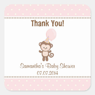 Stickers Baby shower singe Merci (rose)