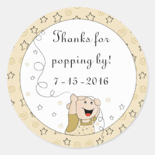 Stickers baby shower "Stars/Gold" 1 1/2" ou 3"