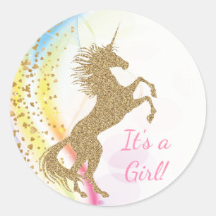 Stickers Baby shower Unicorne