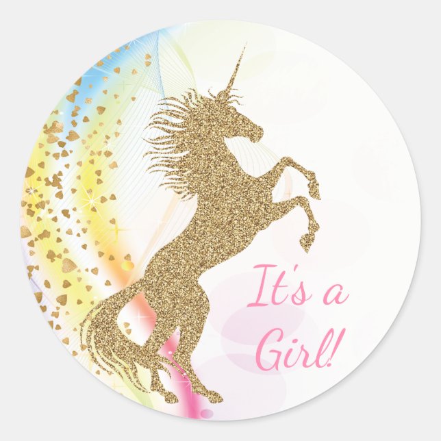 Stickers Baby shower Unicorne (Devant)