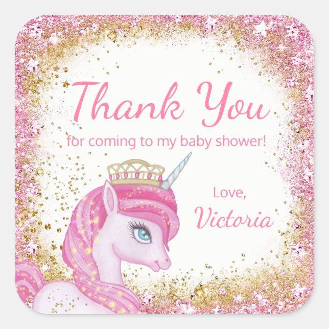 Stickers Baby shower Unicorne (Devant)