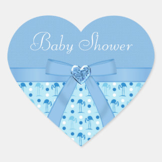 Stickers Baby shower Wonderland Blue Flamant rose