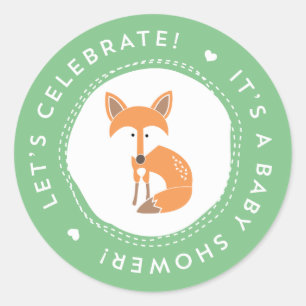 Stickers Baby shower Woodland Fox