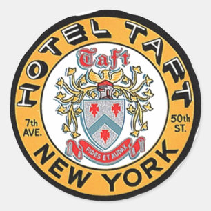 Stickers bagage Vintage voyage NYC NY Hotel Taft