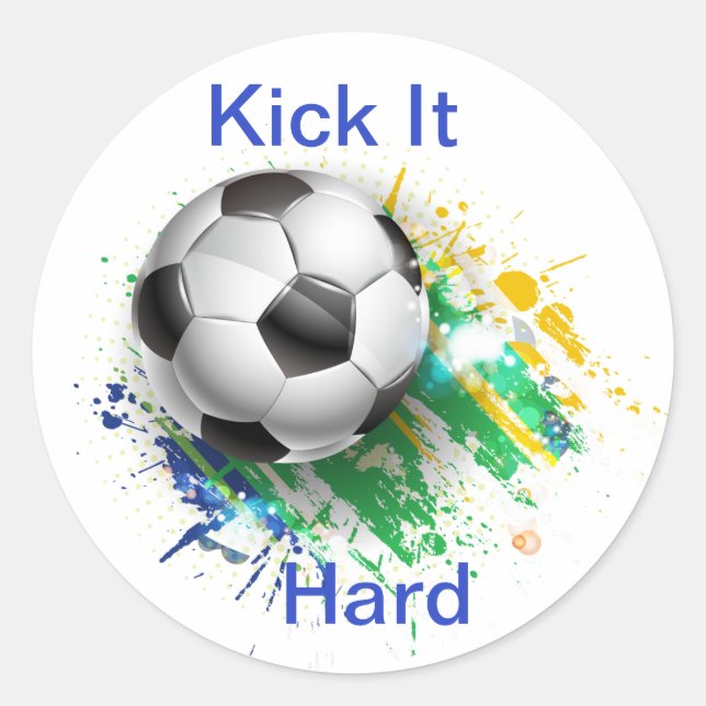 Stickers Ball De Football Kick It (Devant)