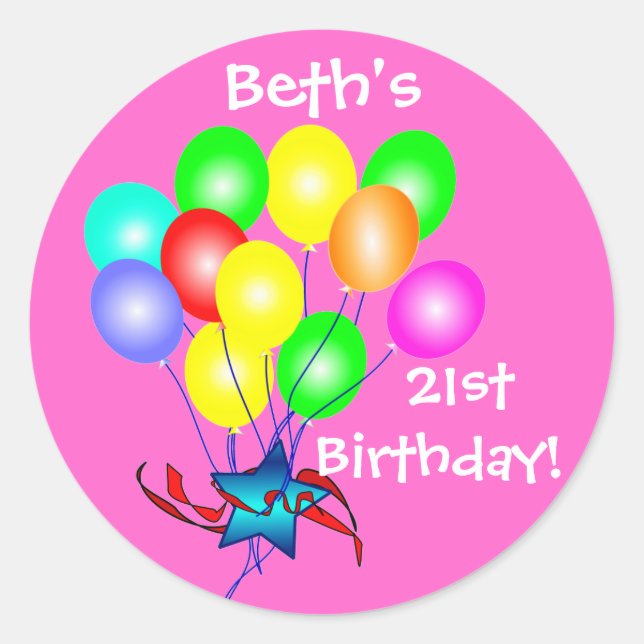 Stickers Ballons d'anniversaire colorés (Devant)