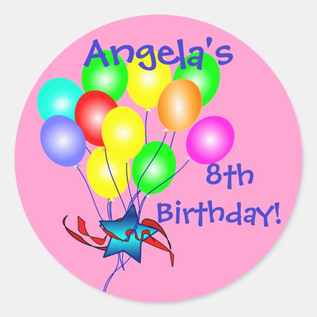Stickers Ballons d'anniversaire colorés (Devant)