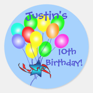 Stickers Ballons d'anniversaire colorés