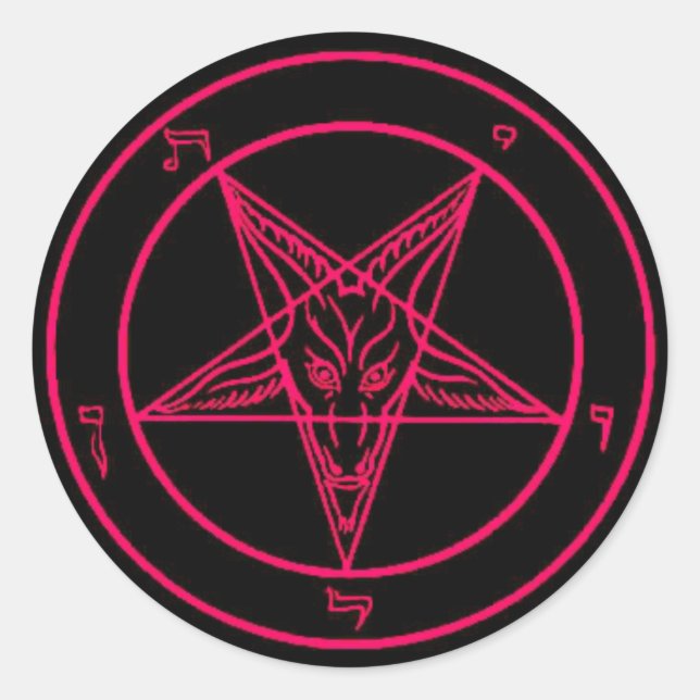 Stickers Baphomet noir/rose chaud (Devant)