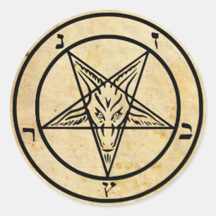 Stickers Baphomet Papier vieilli