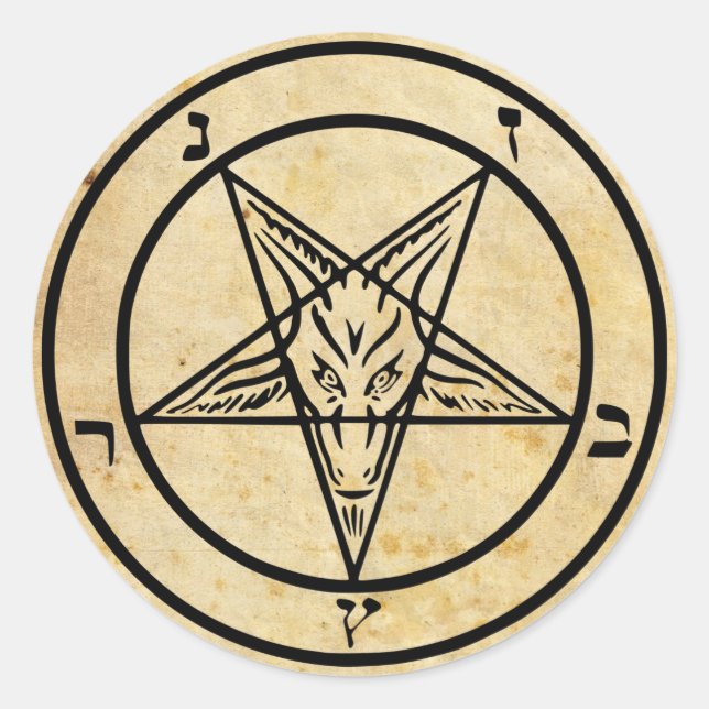 Stickers Baphomet Papier vieilli (Devant)