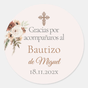 Stickers Baptême, Favoriser le Étiquette, en espag
