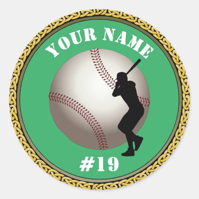 Stickers Baseball - Ajouter Nom et numéro (Devant)