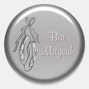 Stickers Bat mitzvah de ballet rose et gris
