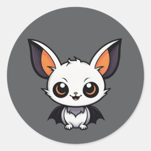 Stickers Bat Vampire Halloween en caricature blanc