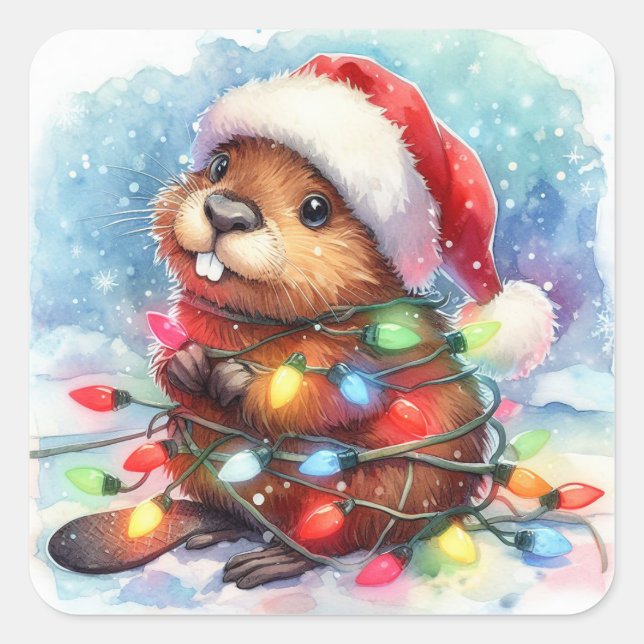 Stickers Beaver de Noël (Devant)