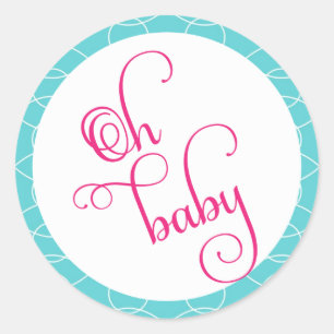 Stickers Bébé bleu et rose