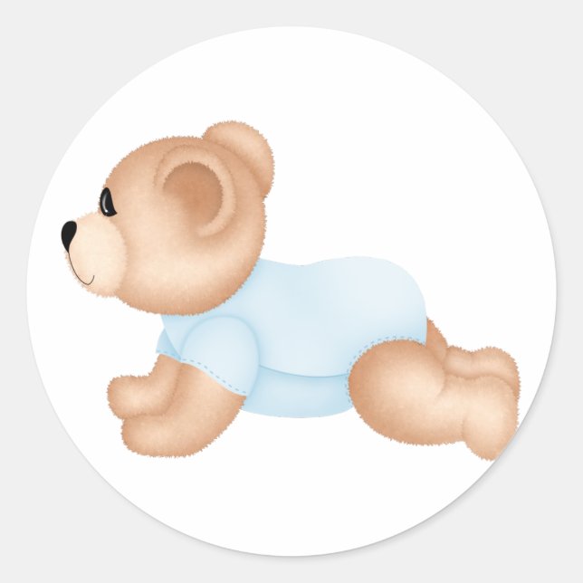 Stickers Bébé en peluche :: Bleu (Devant)