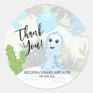 Stickers Bébé mignon Bleu Dinosaure Balloon