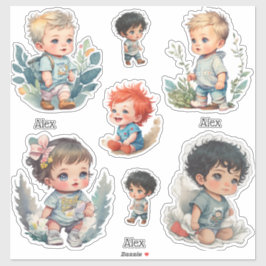 stickers bébé mignon, nom personnalisé