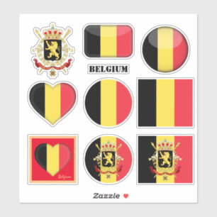 stickers Belgique & Drapeau belge, Coeur /sports
