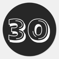 Stickers Black 30th Birthday