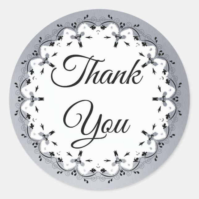 Stickers Black and SilverThank You (Devant)