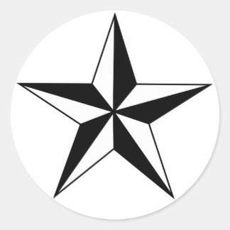 Stickers Black and White Nautical Star