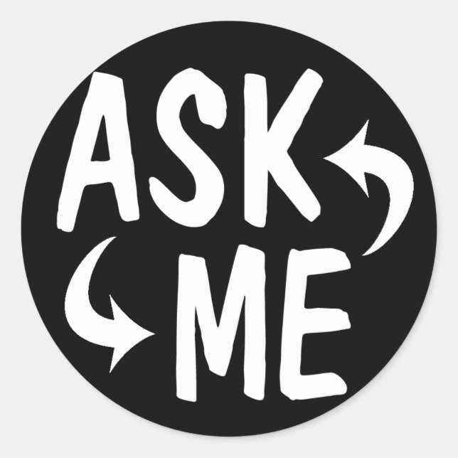 Stickers Black Ask Me (Devant)