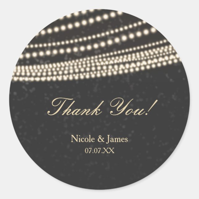 Stickers Black Dark Night Sky & String Lights (Devant)