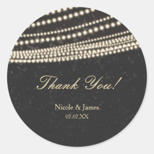 Stickers Black Dark Night Sky & String Lights